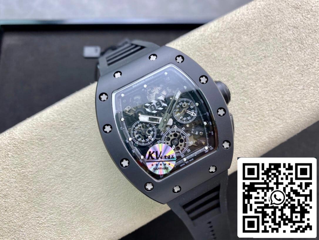 Richard Mille RM011 1:1 Best Edition KV Factory Custodia in ceramica nera