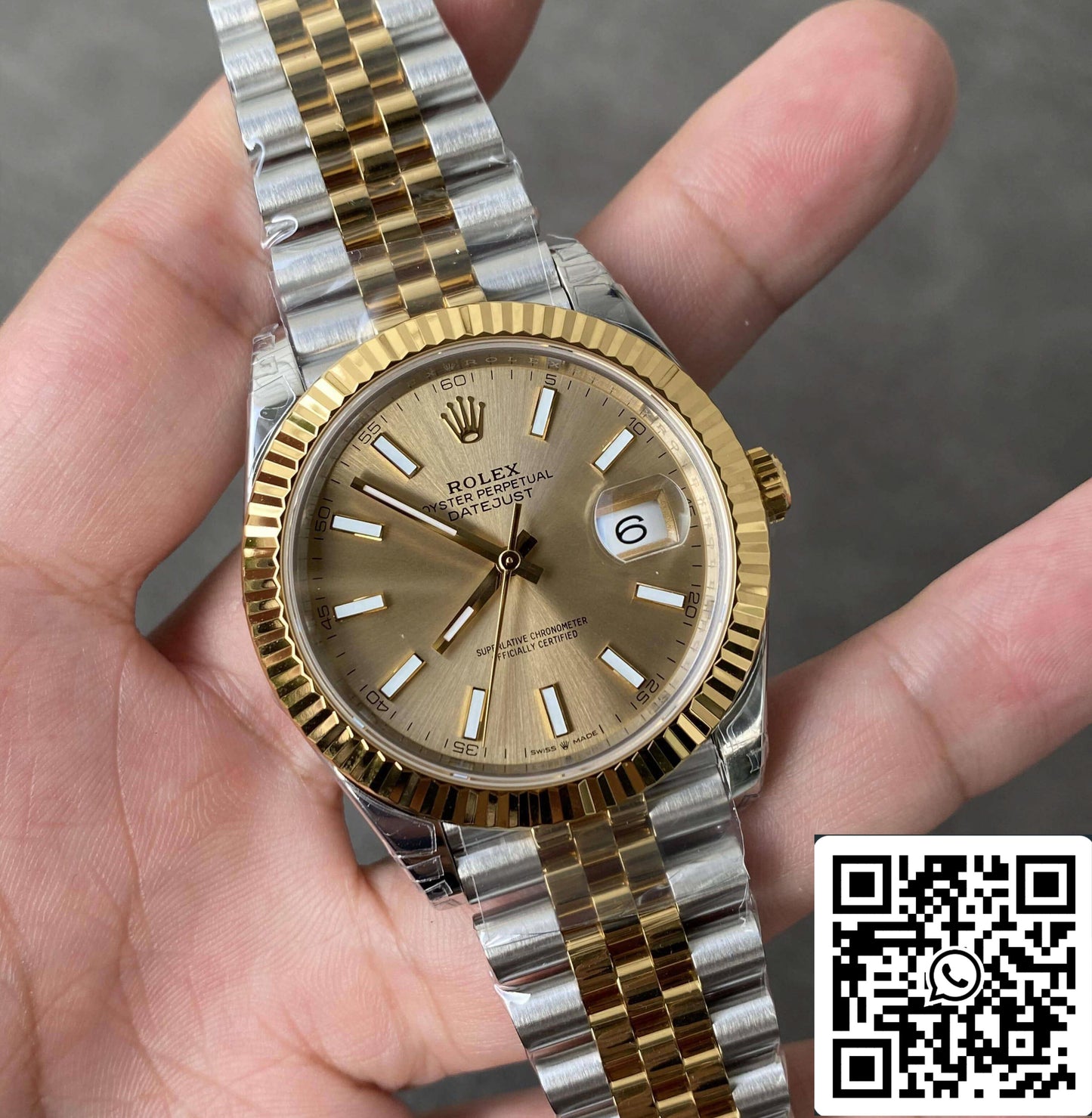 Rolex Datejust M126333-0010 41MM 1:1 Mejor Edición VS Bisel Dorado de Fábrica