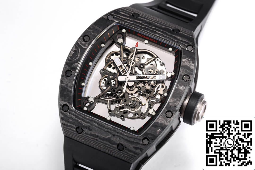 Richard Mille RM055 NTPT 1:1 Mejor edición BBR Factory Esfera de fibra de carbono negra