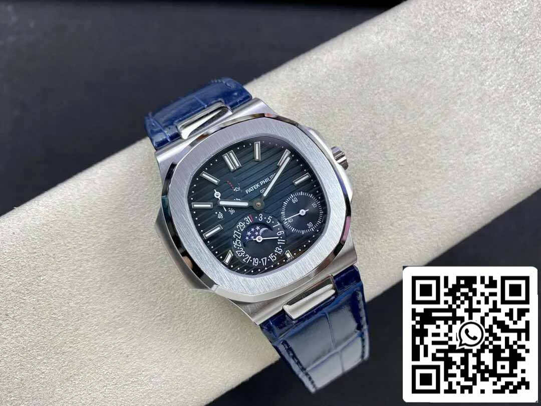 Patek Philippe Nautilus 5712 1:1 Mejor edición GR Factory Correa de cuero azul