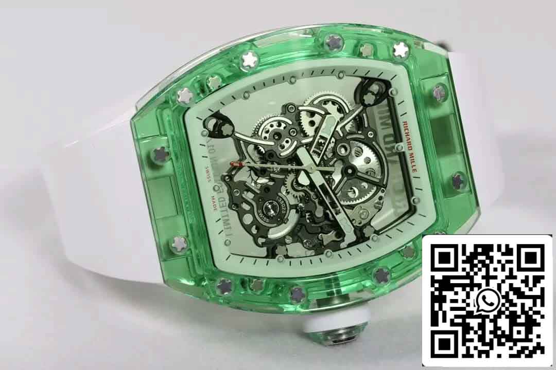 Réplica Richard Mille RM055 Mejor Edición 1:1 RM Factory Caja Transparente Verde