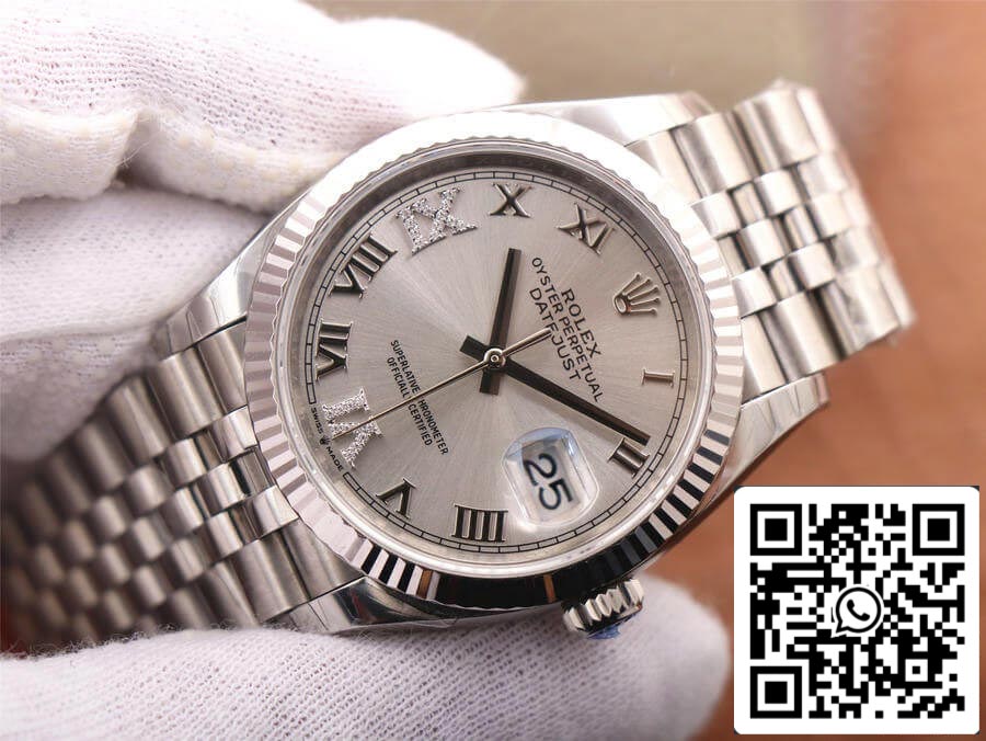 Rolex Datejust M126234-0029 1:1 Mejor edición EW Factory esfera plateada