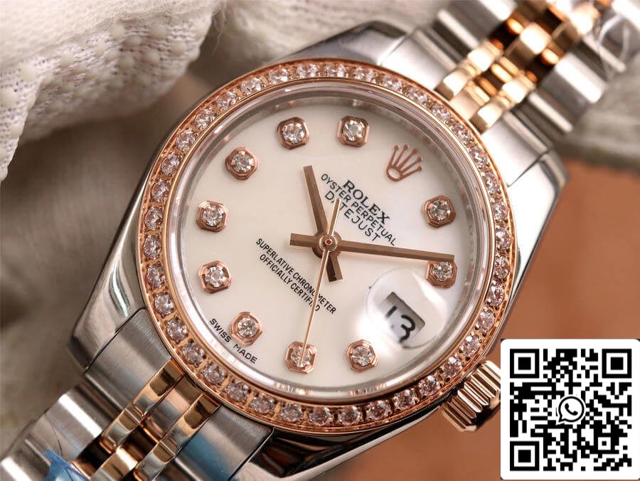 Rolex Datejust 28MM 1:1 Mejor edición BP Factory con esfera blanca engastada con diamantes