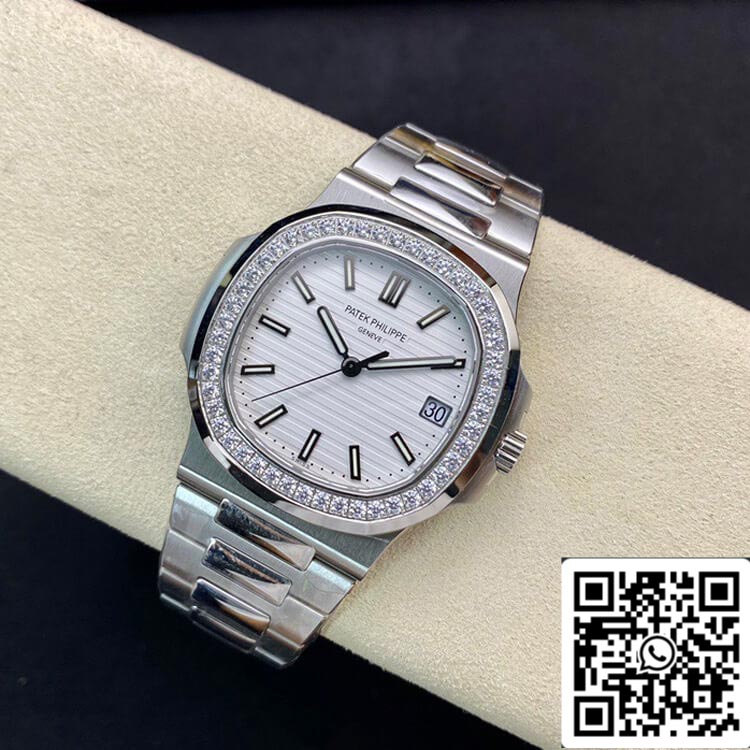 Patek Philippe Nautilus 5713/1G-010 1:1 Mejor Edición PPF Factory V4 Esfera Blanca Suiza ETA324