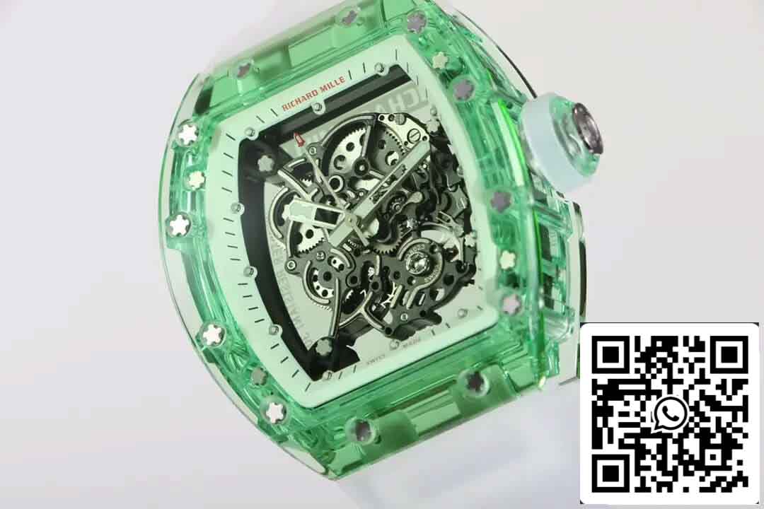 Replica Richard Mille RM055 Miglior quadrante scheletrato verde fabbrica RM edizione 1: 1