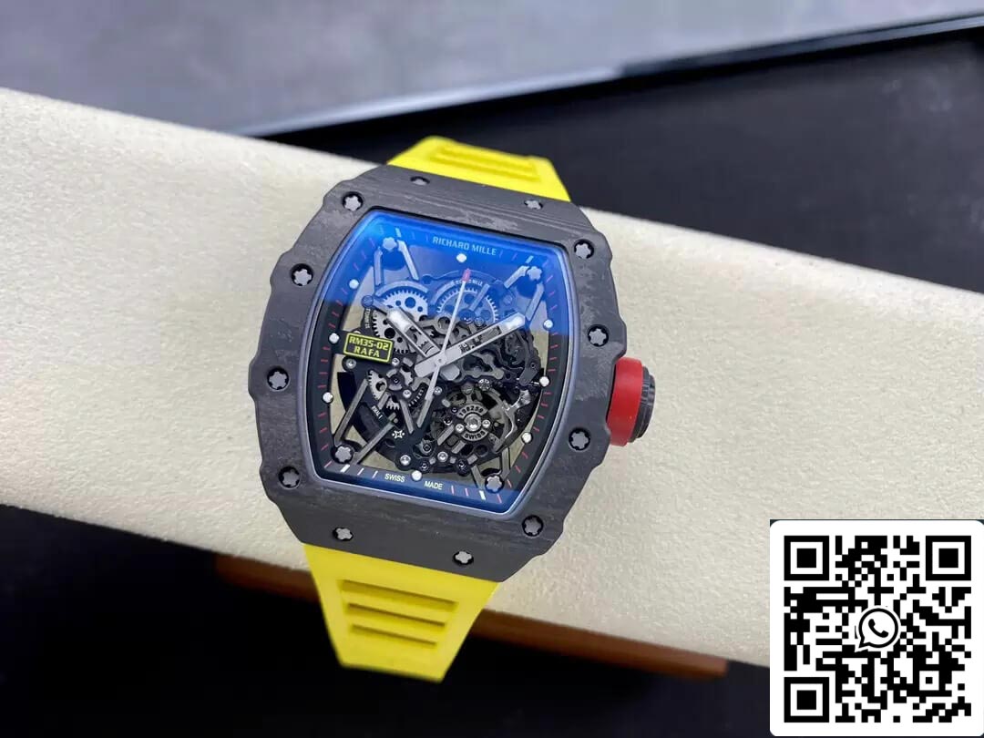 Richard Mille RM35-02 1:1 Best Edition T+ Factory NTPT Correa Amarilla de Fibra de Carbono