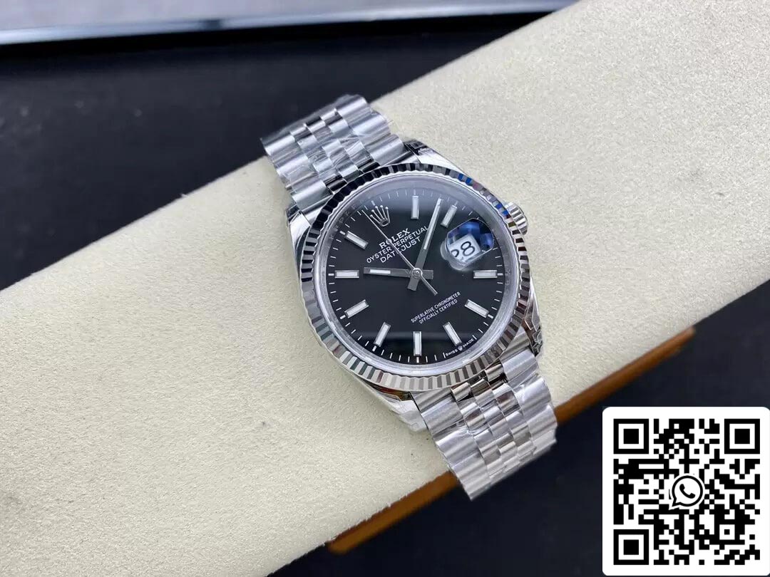 Rolex Datejust M126234-0015 36MM 1:1 Best Edition VS quadrante nero di fabbrica