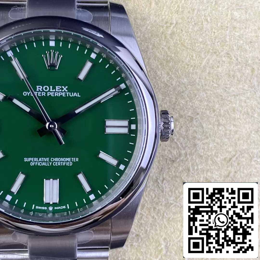 Rolex Oyster Perpetual M124300-0005 41MM 1:1 Best Edition Quadrante verde fabbrica pulita