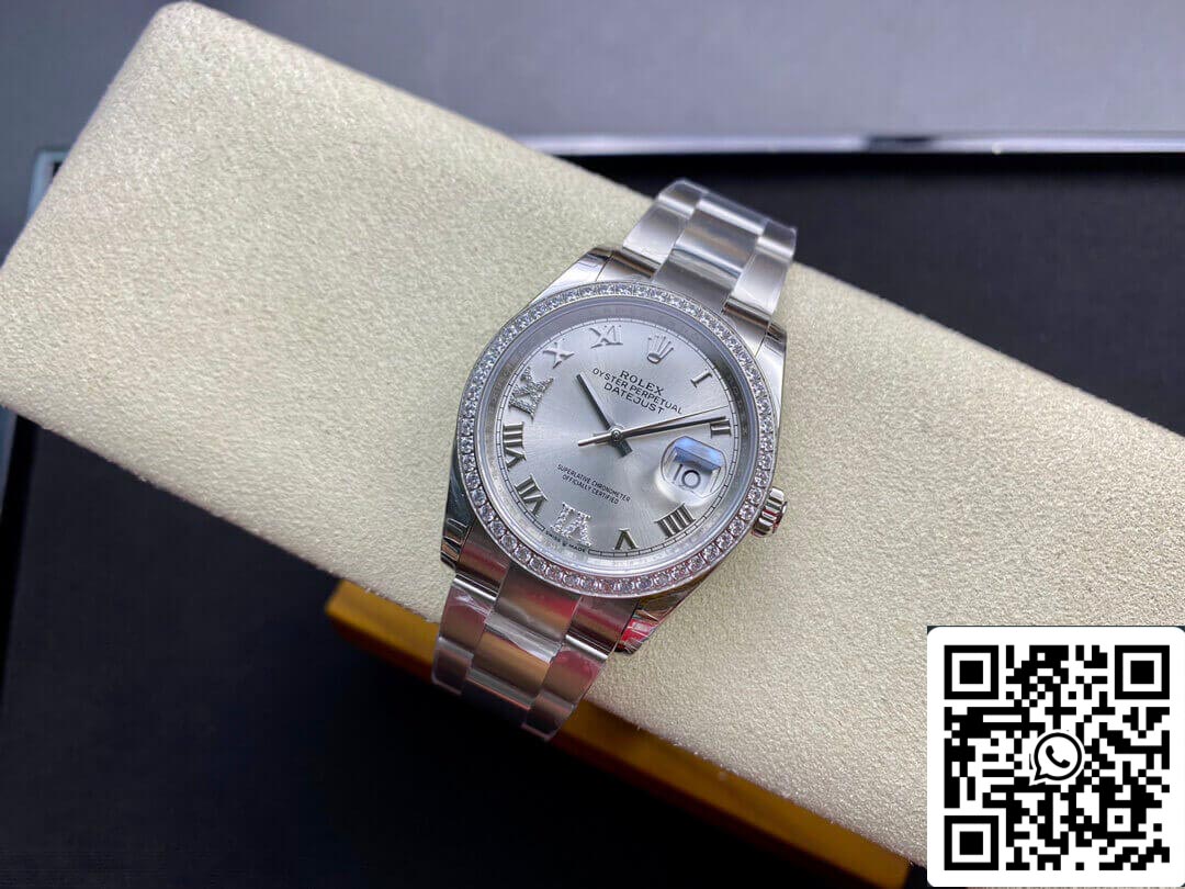 Rolex Datejust M126284RBR-0022 1:1 Mejor edición EW Factory esfera plateada