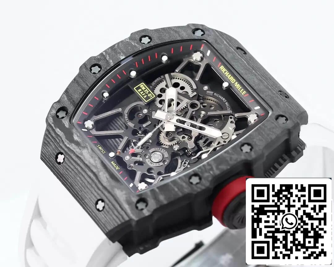 Richard Mille RM35-01 1:1 Mejor Edición BBR Factory Correa de Caucho Blanca