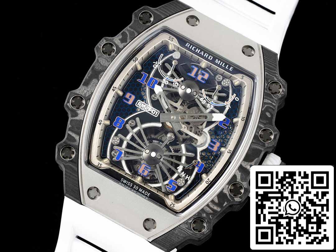 Richard Mille RM21-01 1:1 Mejor Edición RM Factory Tourbillon Bisel de Fibra de Carbono