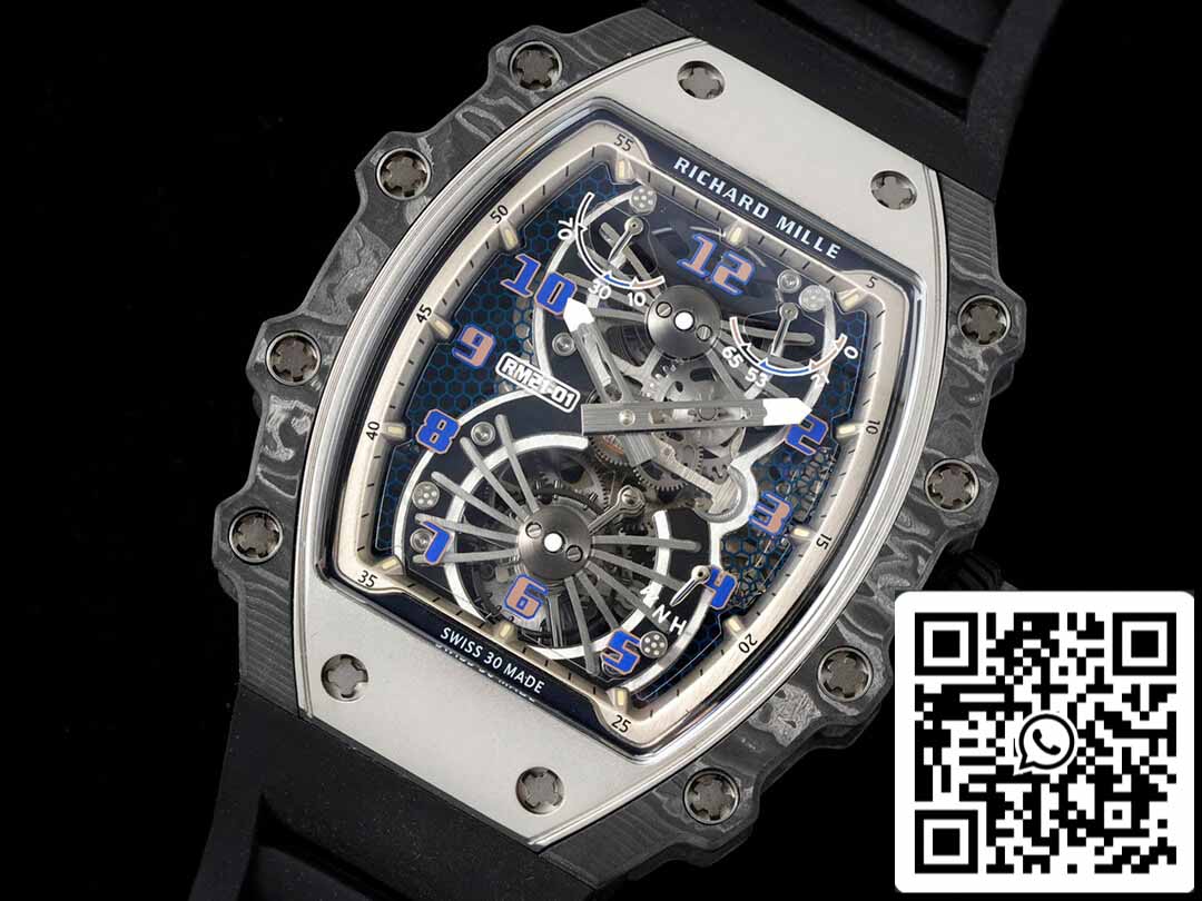 Richard Mille RM21-01 1:1 Best Edition RM Factory Tourbillon quadrante scheletrato cinturino nero