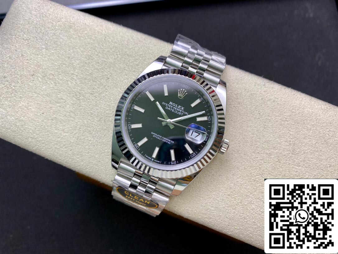 Rolex Datejust M126334-0018 cinturino Jubilee da 41 mm quadrante bianco pulito di fabbrica