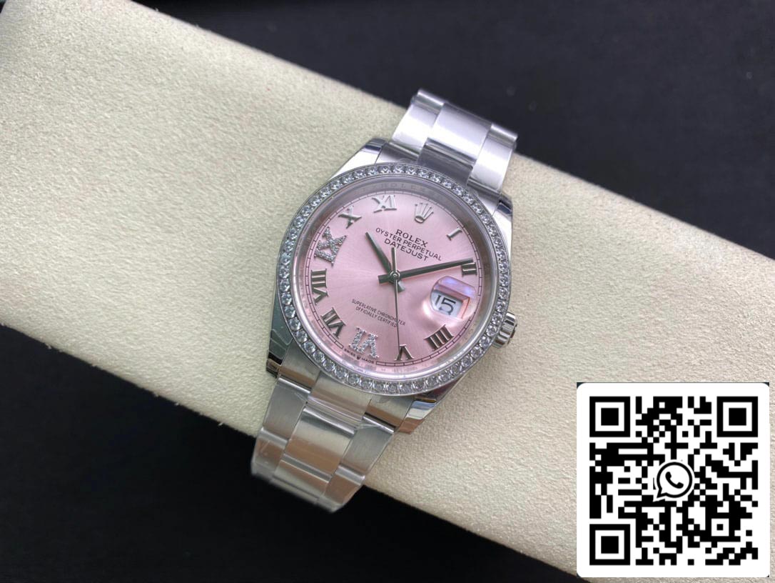 Rolex Datejust M126284RBR-0024 1:1 Mejor edición EW Factory esfera rosa