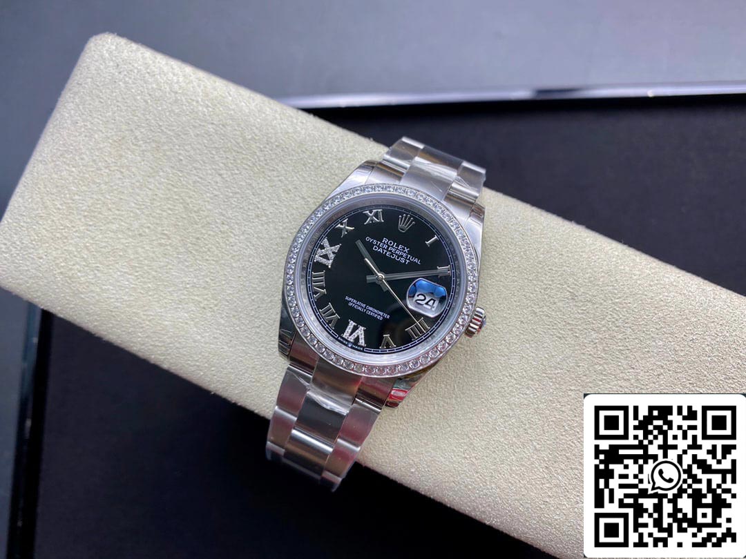 Rolex Datejust 36MM 1:1 Mejor edición EW Factory esfera negra