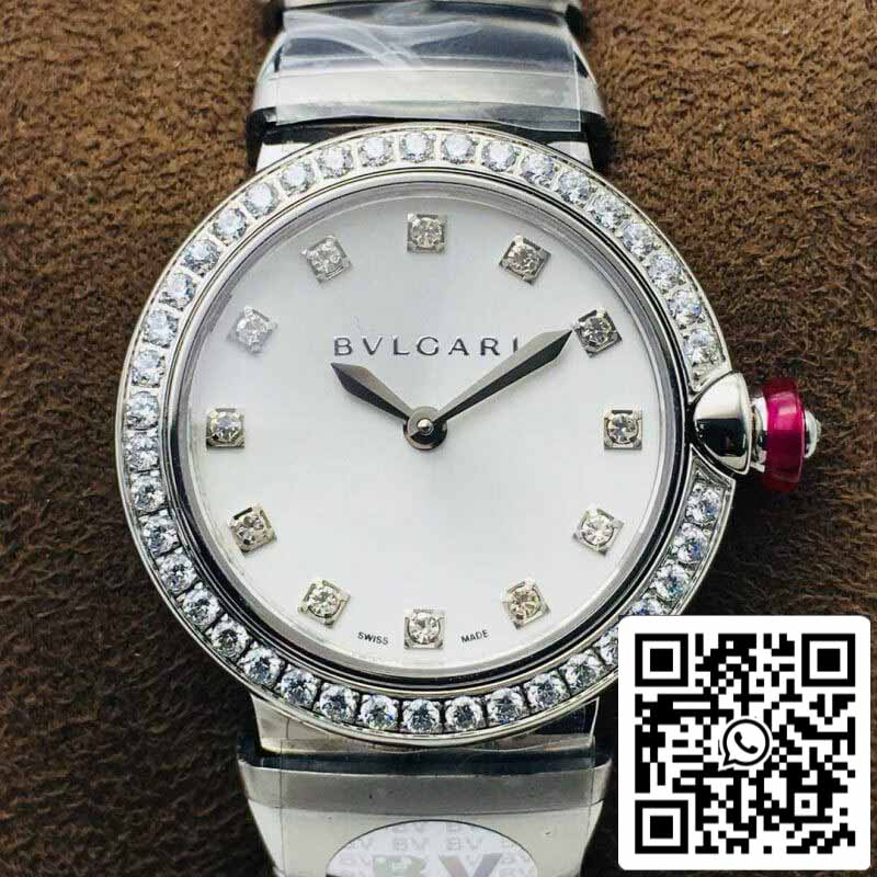 Bvlgari LVCEA 1:1 Best Edition BV Factory con esfera blanca engastada con diamantes