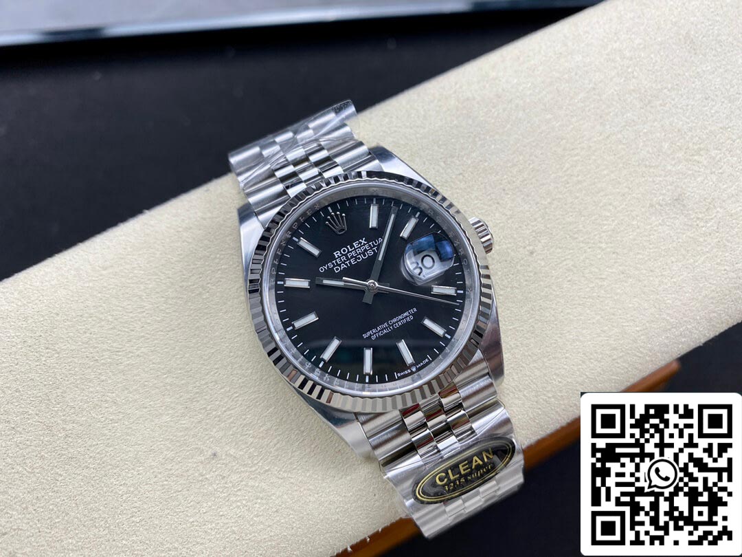 Rolex Datejust M126234-0015 36MM 1:1 Mejor edición Clean Factory esfera negra