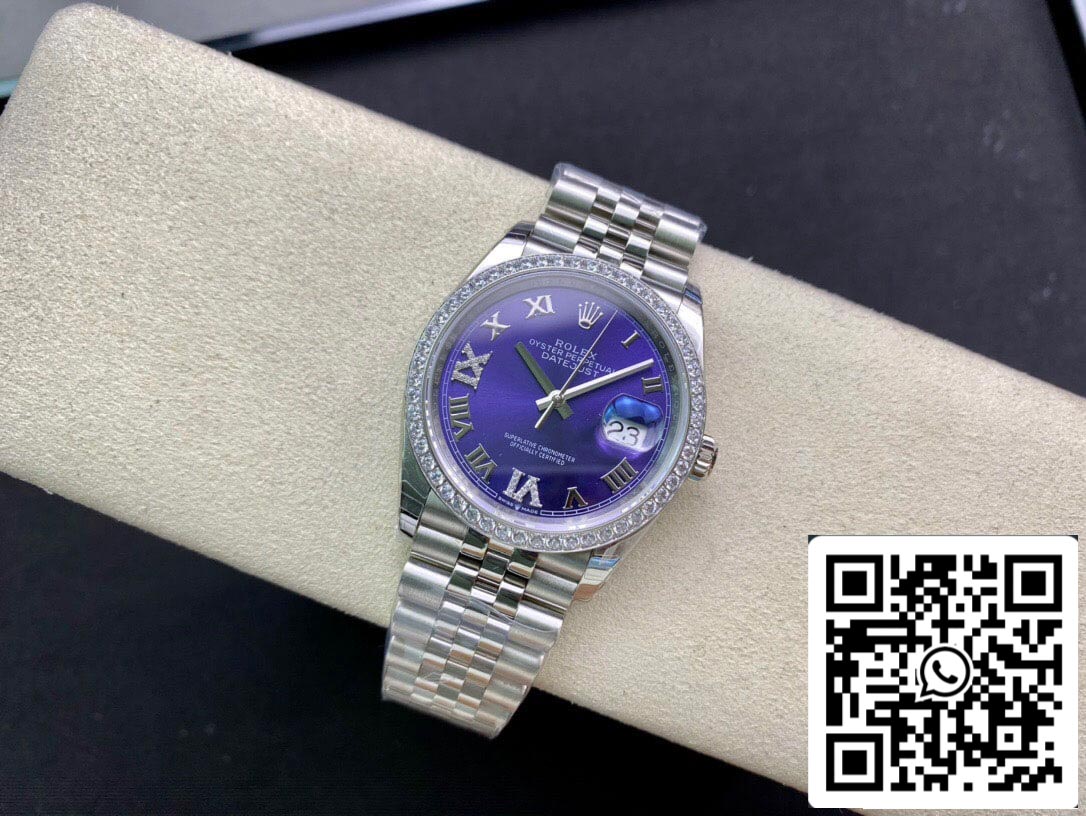 Rolex Datejust M126284RBR-0013 1:1 Best Edition EW Factory Quadrante viola