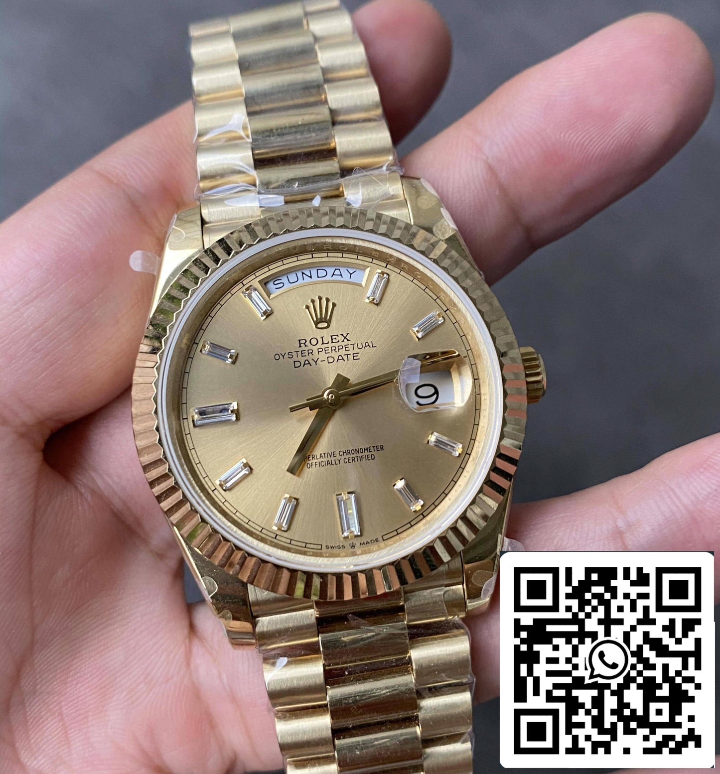 Rolex Day Date M228238-0005 1:1 Best Edition GM Factory V2 Gold Dial