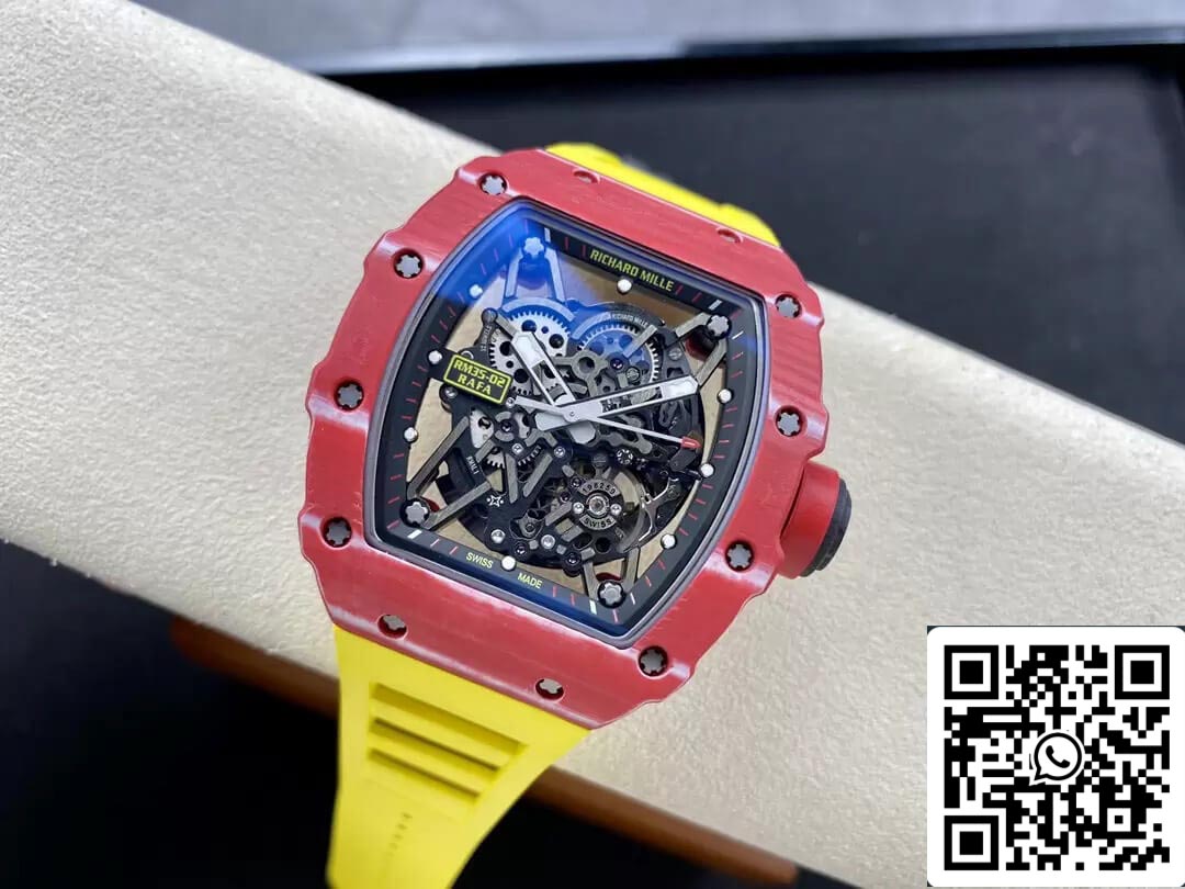 Richard Mille RM35-02 1:1 Best Edition T+ Caja NTPT de fibra de carbono roja de fábrica