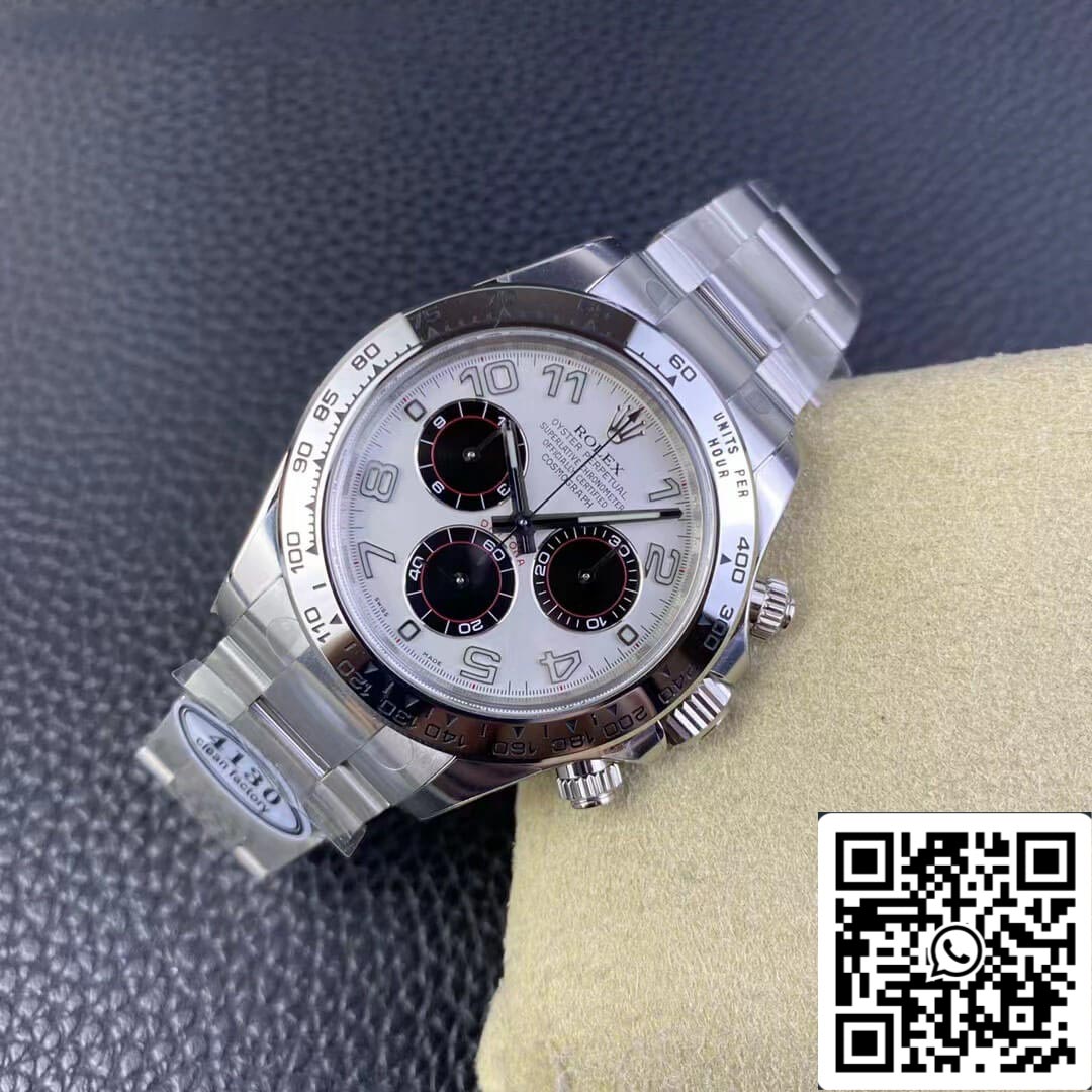 Rolex Cosmograph Daytona 1:1 Best Edition Clean Factory V3 quadrante bianco in acciaio inossidabile