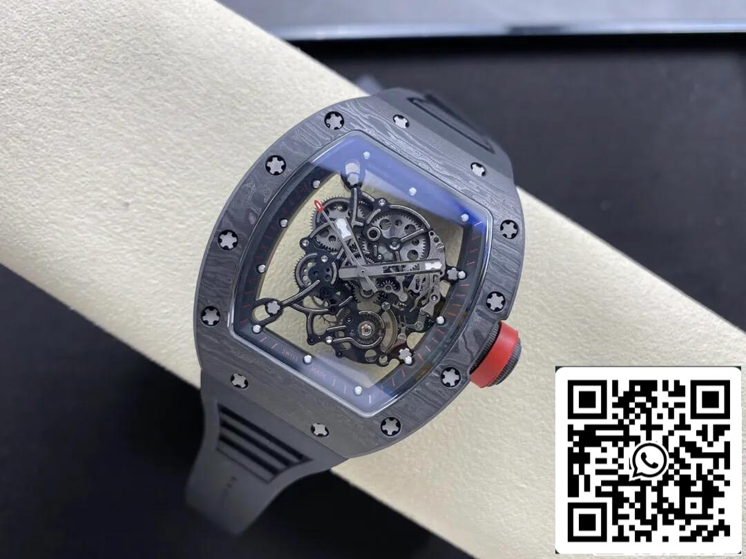 Richard Mille RM-055 1:1 Mejor Edición BBR Factory Caja Negra de Fibra de Carbono