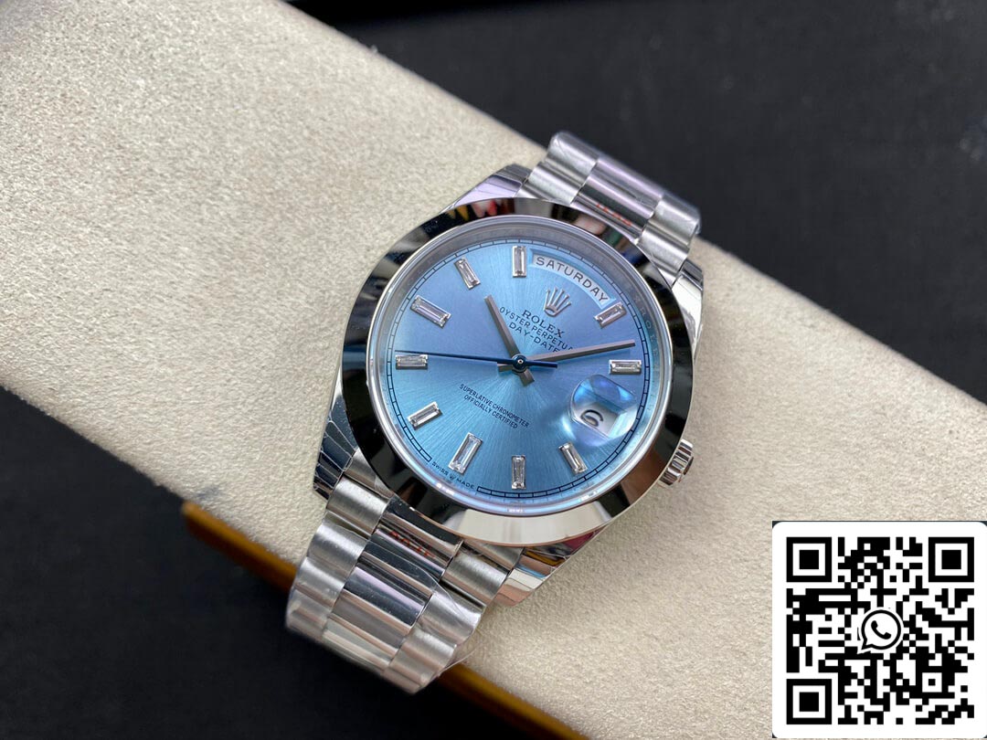 Rolex Day Date 228206 1:1 Best Edition EW Factory quadrante blu ghiaccio