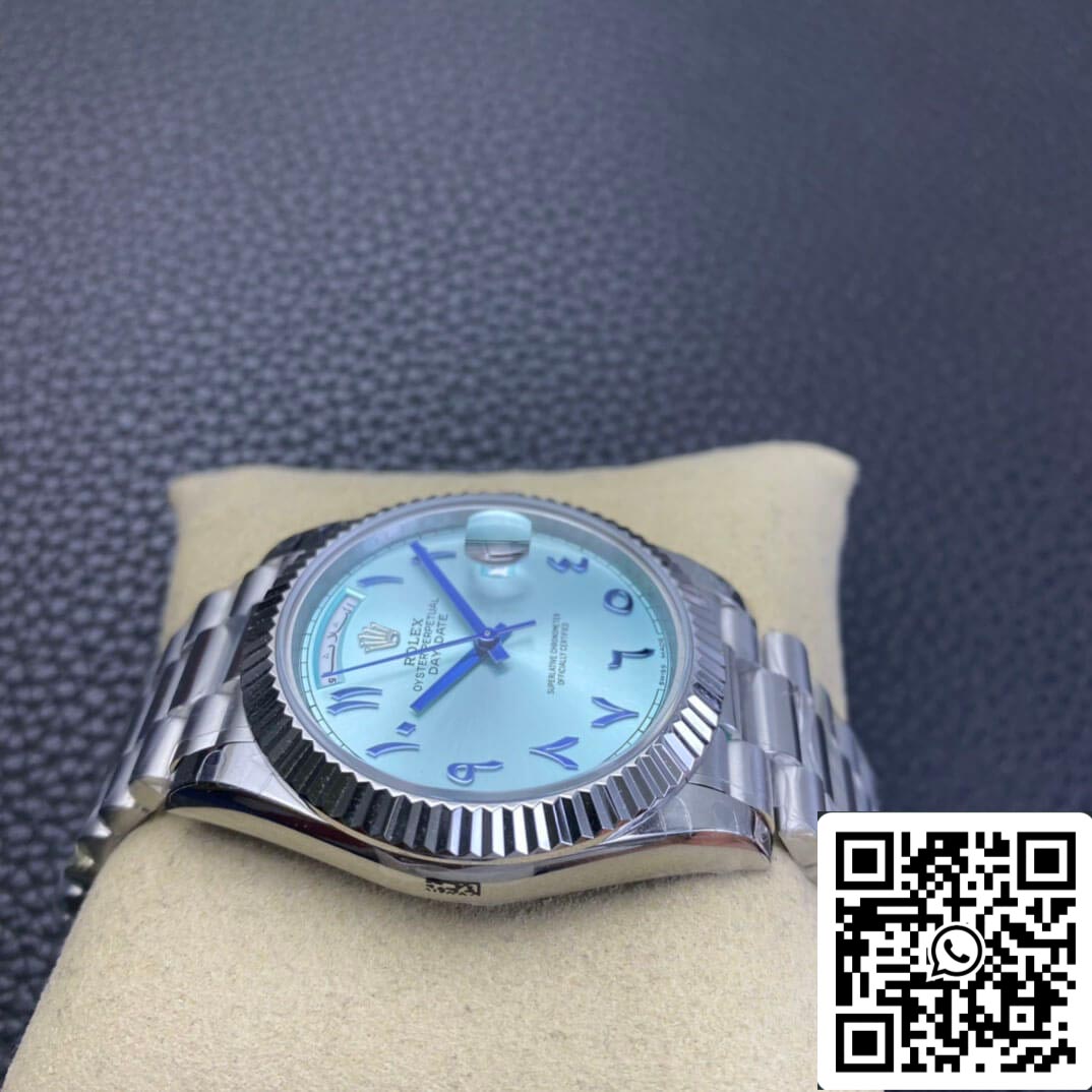 Rolex Day Date 1:1 Best Edition BP Factory Medio Oriente personalizzato quadrante blu ghiaccio