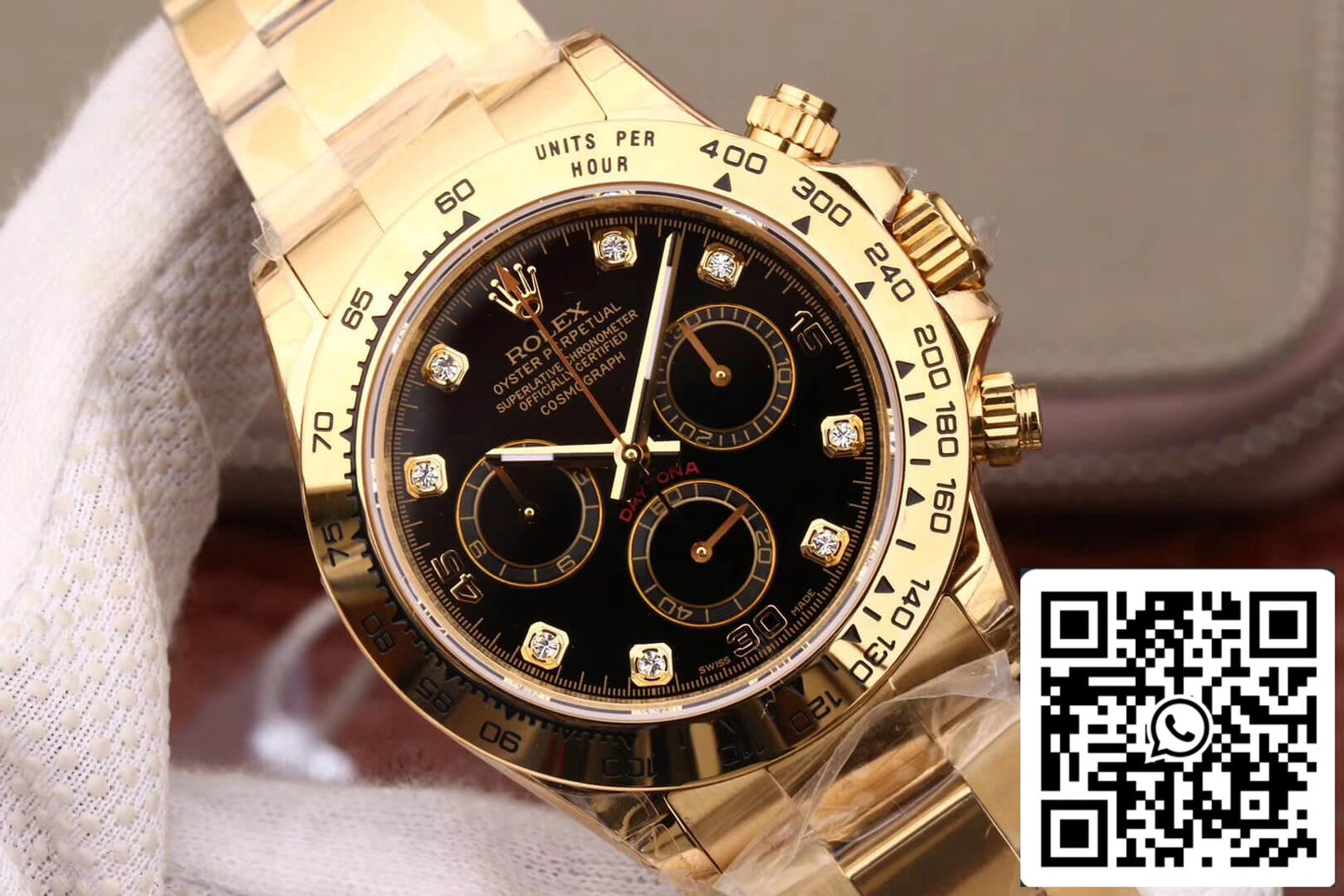 Rolex Daytona Cosmograph M116508-0008 1:1 Mejor edición JH Factory Esfera de diamantes en oro amarillo