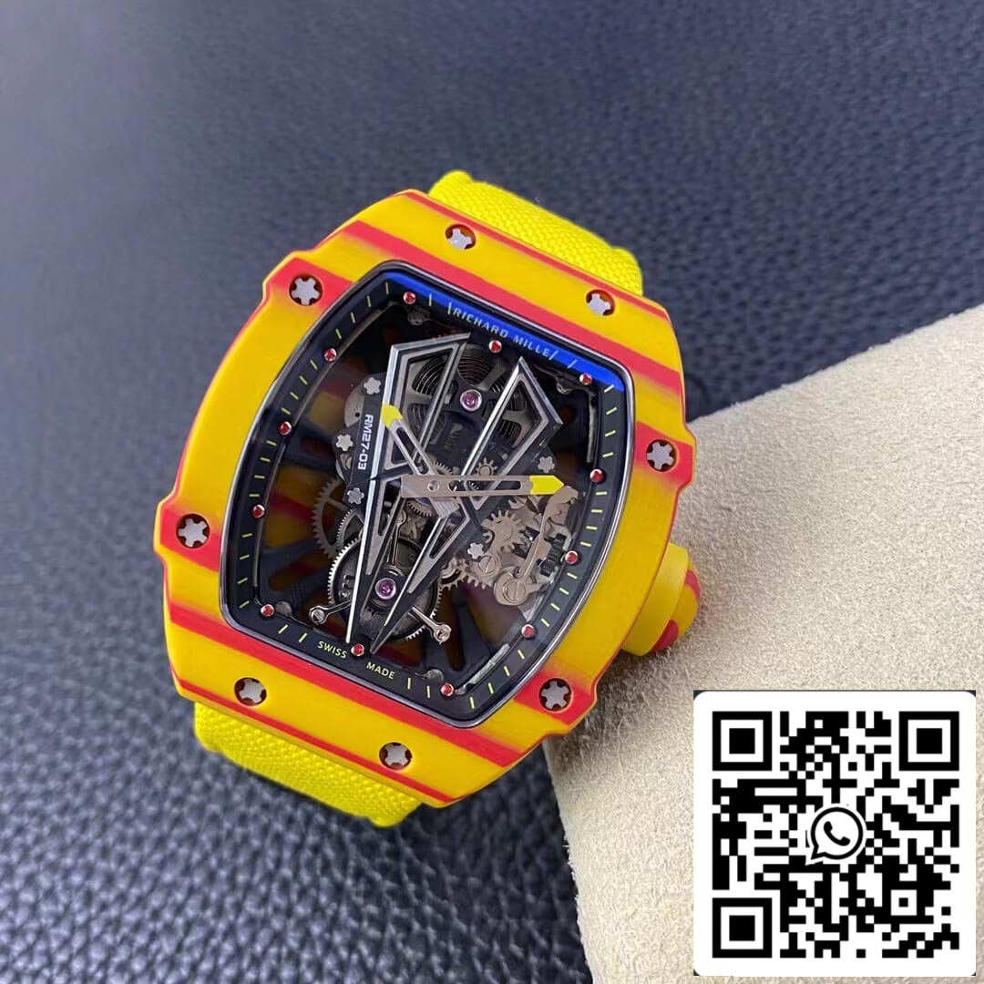 Richard Mille RM27-03 Rafael Nadal Tourbillon 1:1 Mejor Edición RM Factory Correa Amarilla