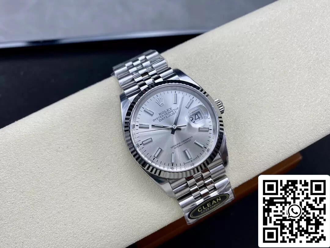 Rolex Datejust M126234-0013 36MM 1:1 Mejor edición Clean Factory esfera plateada