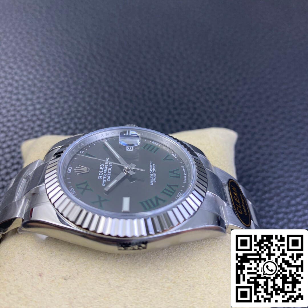 Rolex Datejust M126334-0021 41 mm quadrante Wimbledon fabbrica pulita