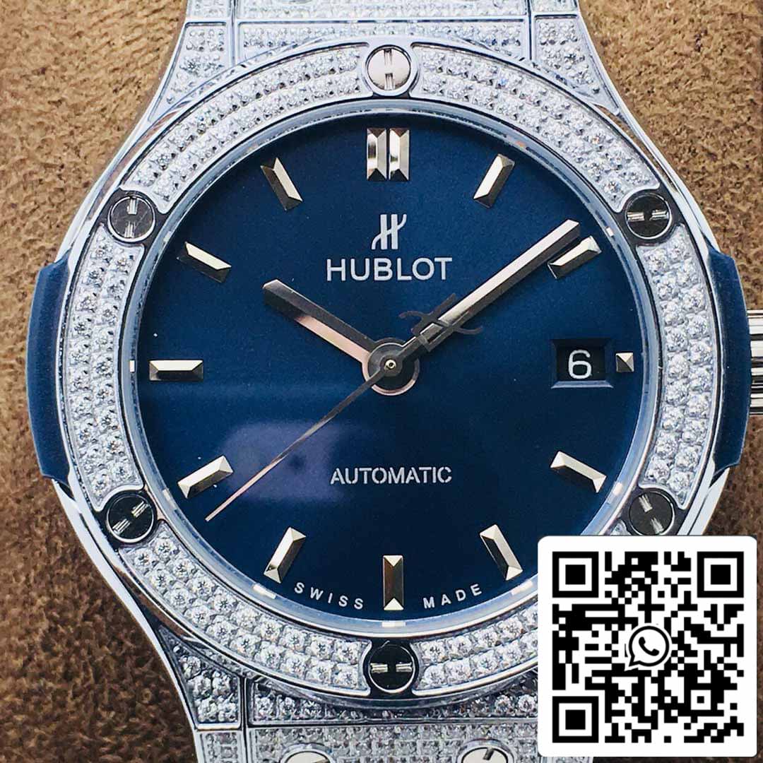 Hublot Classic Fusion 38MM 1:1 Best Edition HB Factory Diamond Blue Quadrante