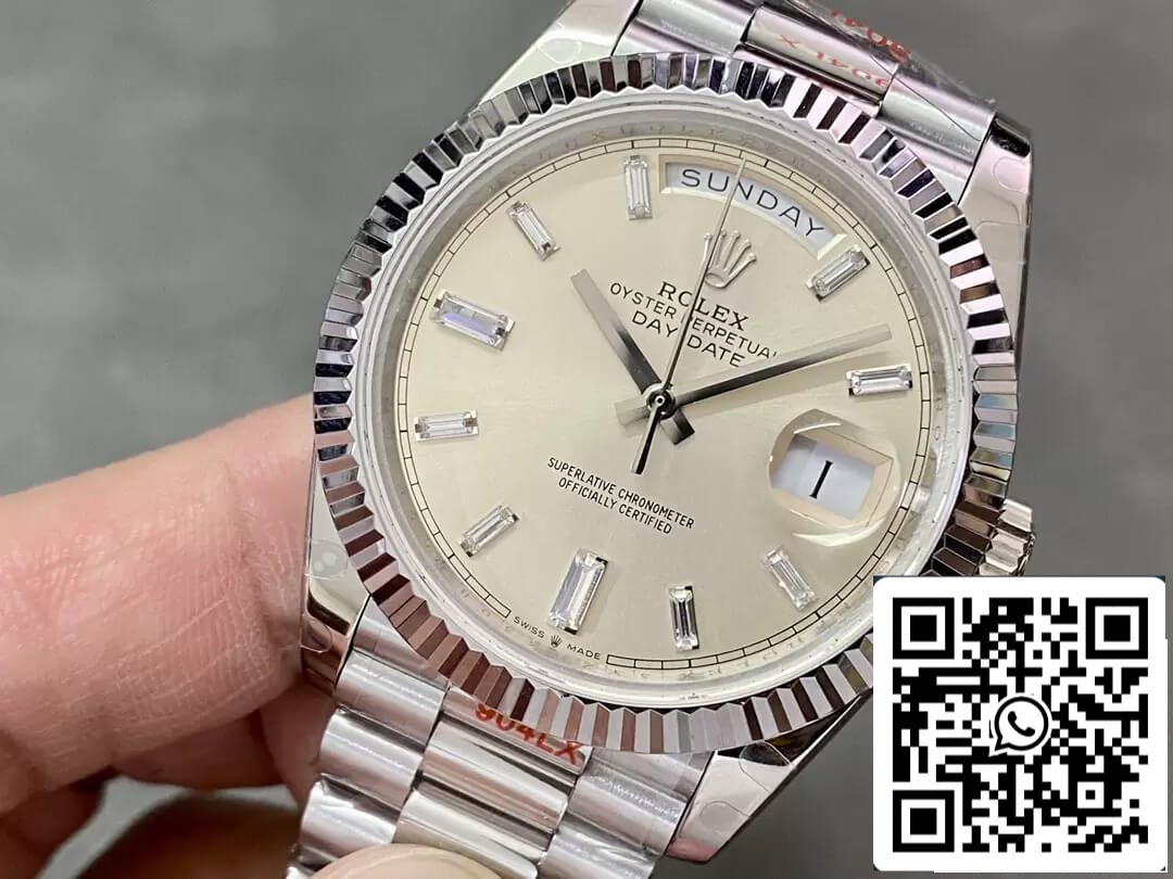 Rolex Day Date M228236-0002 1:1 Best Edition GM Factory Silver Dial V2