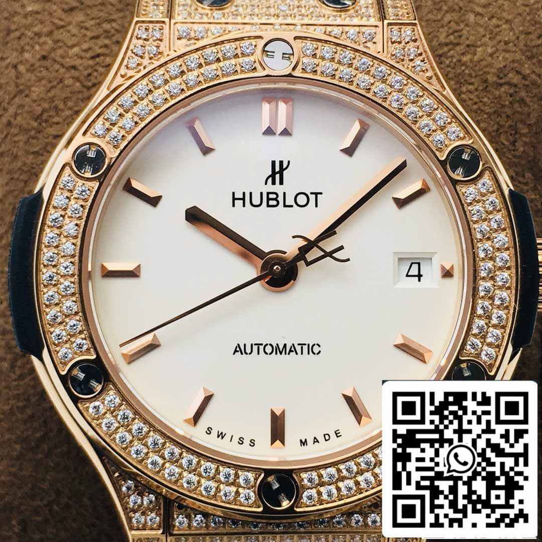 Hublot Classic Fusion 38MM 1:1 Mejor Edición HB Factory Diamante Esfera Blanca