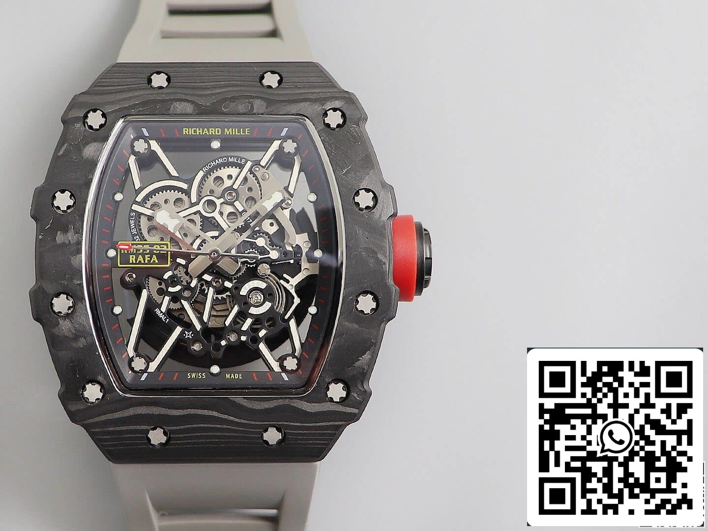 Richard Mille RM035 1:1 Best Edition KV Factory V3 Caja de fibra de carbono negra