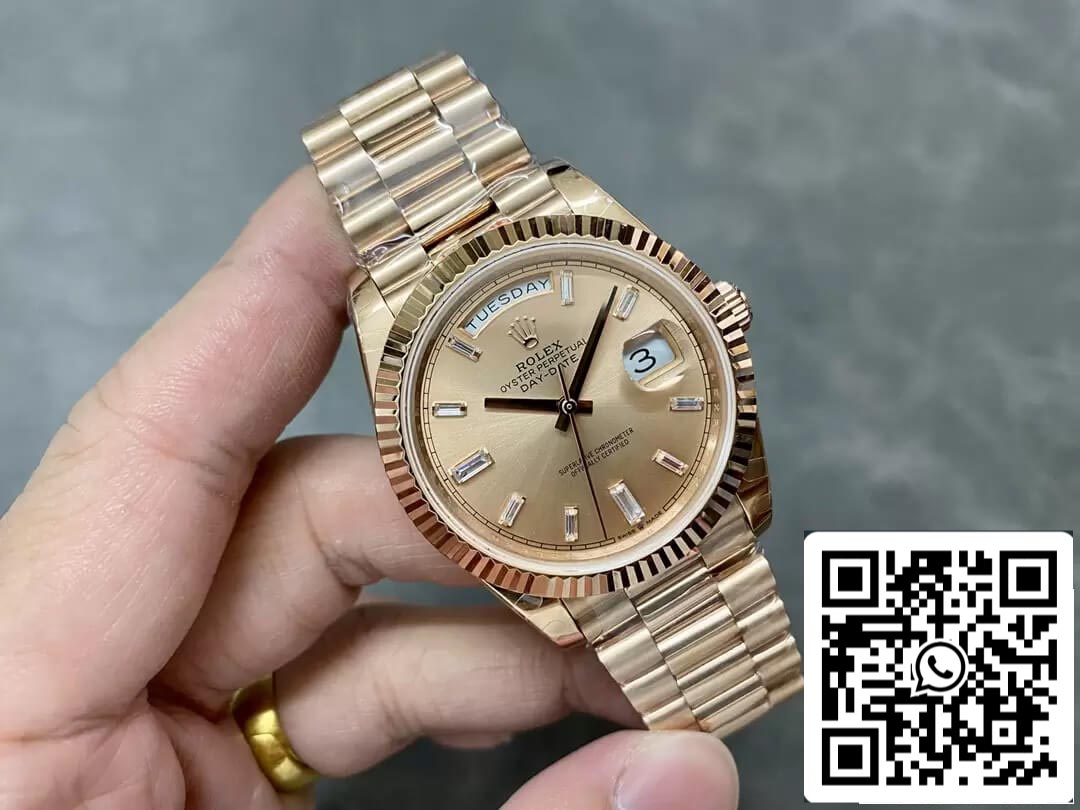 Rolex Day Date M228235-0004 1:1 Mejor edición GM Factory Gold Dial V2 Diamond Dial