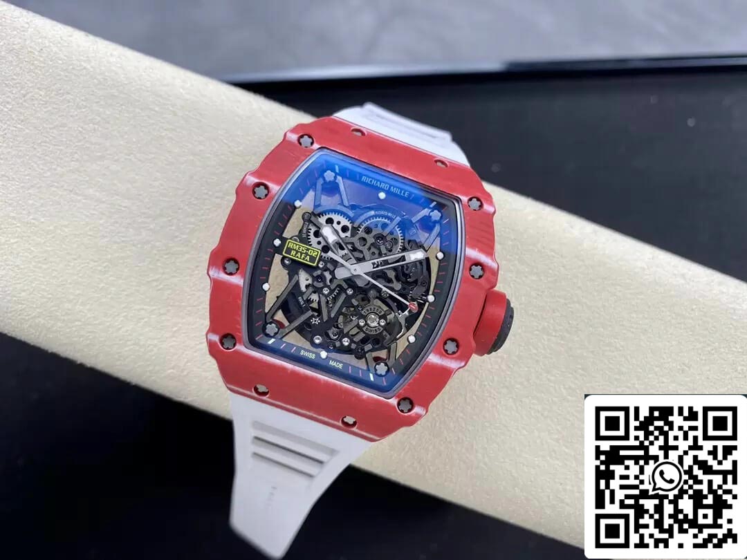 Richard Mille RM35-02 1:1 Best Edition T+ Factory NTPT cinturino bianco in fibra di carbonio