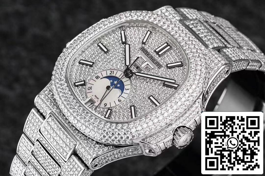 Patek Philippe Nautilus 5726/1A-014 1:1 Mejor edición R8 Factory Gypsophila esfera de diamantes