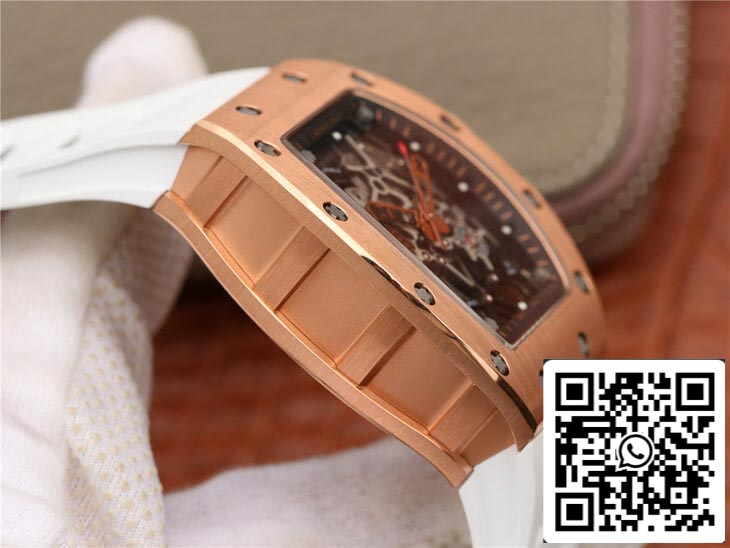 Richard Mille RM035 Americas KV Factory 1:1 Best Edition Rose Gold White Strap