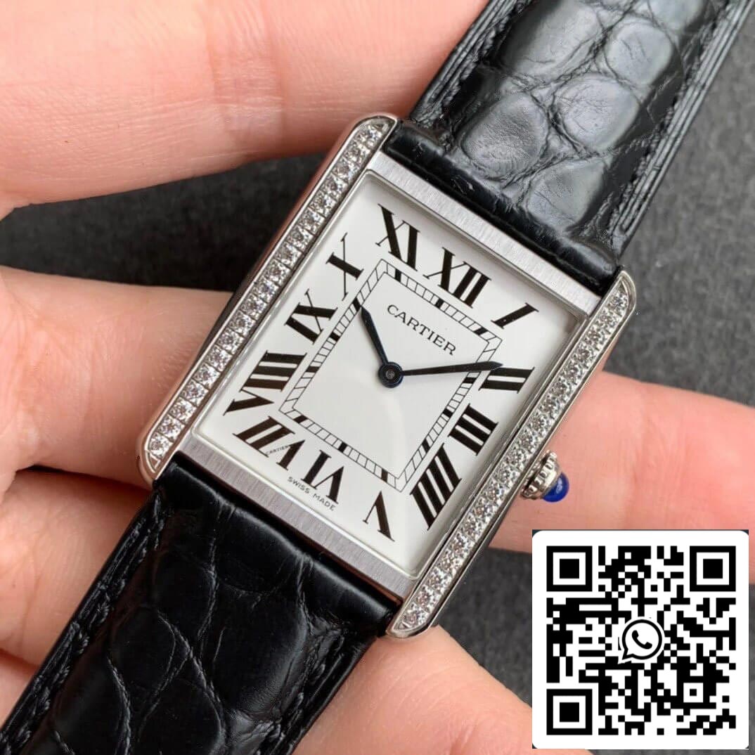 Cartier Tank 1:1 Best Edition K11 Factory Black Leather Strap