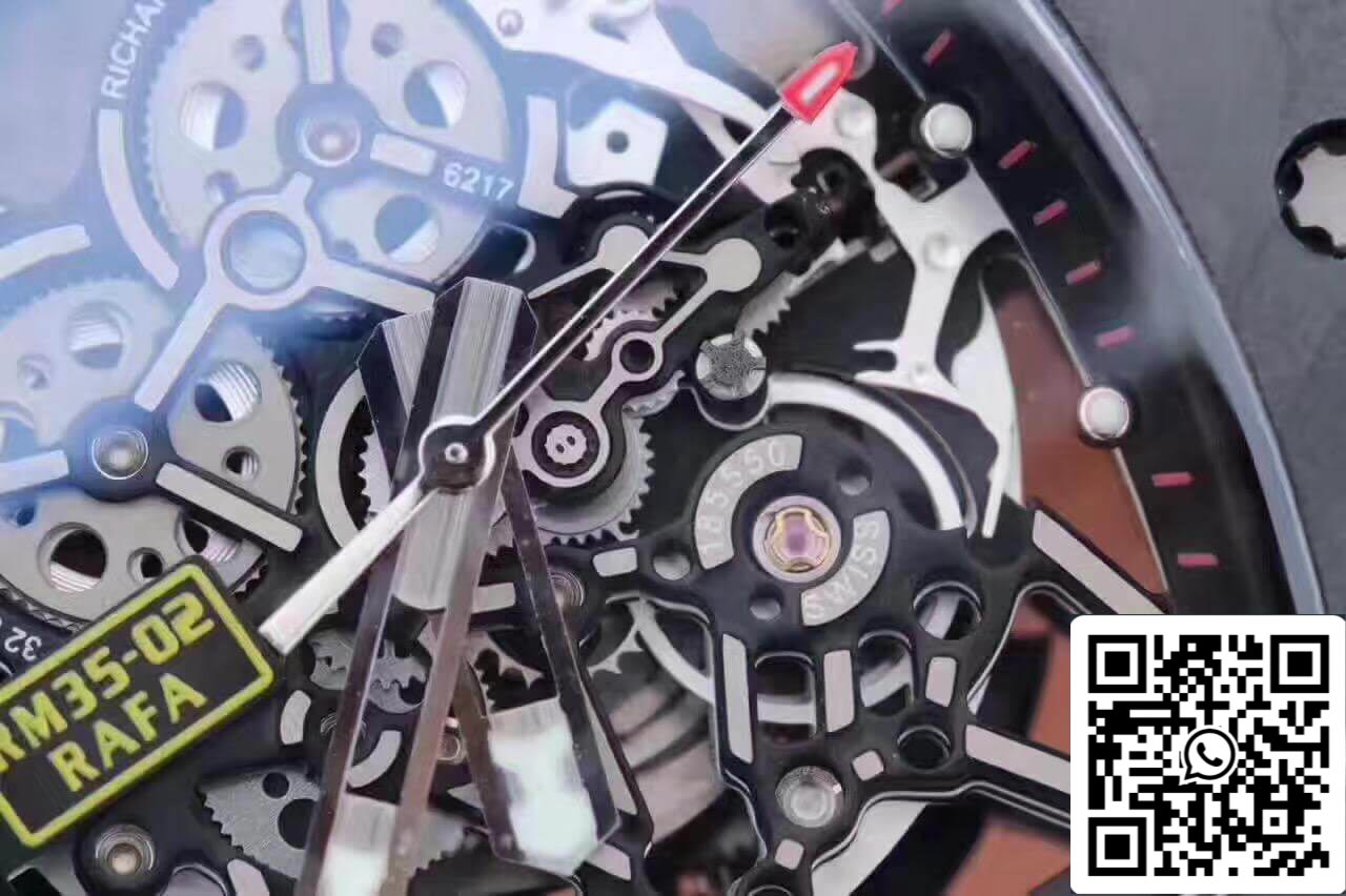 Richard Mille RM35-02 KV Factory 1:1 Best Edition Swiss ETA8215 cinturino in caucciù giallo