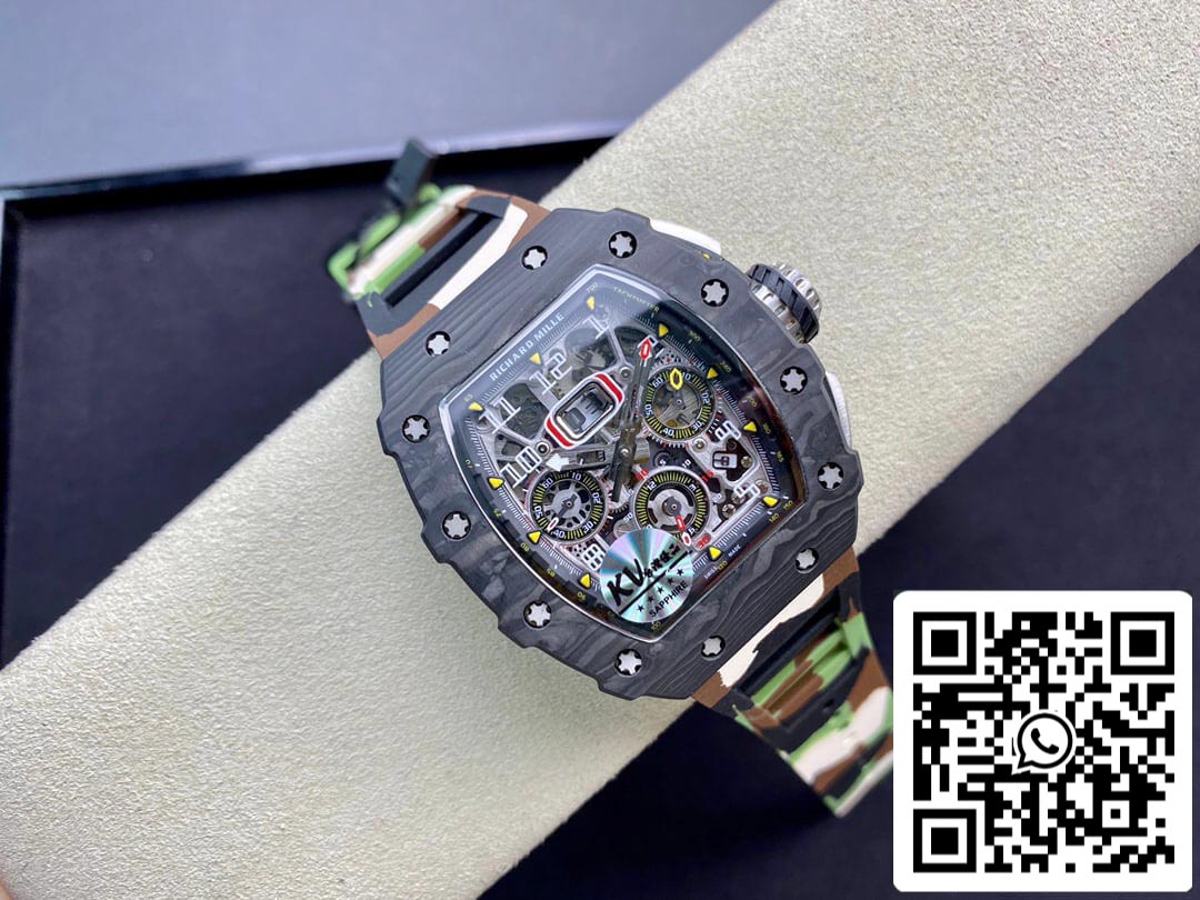 Richard Mille RM-011 1:1 Best Edition KV Factory V2 Carbon Fiber Camo Strap