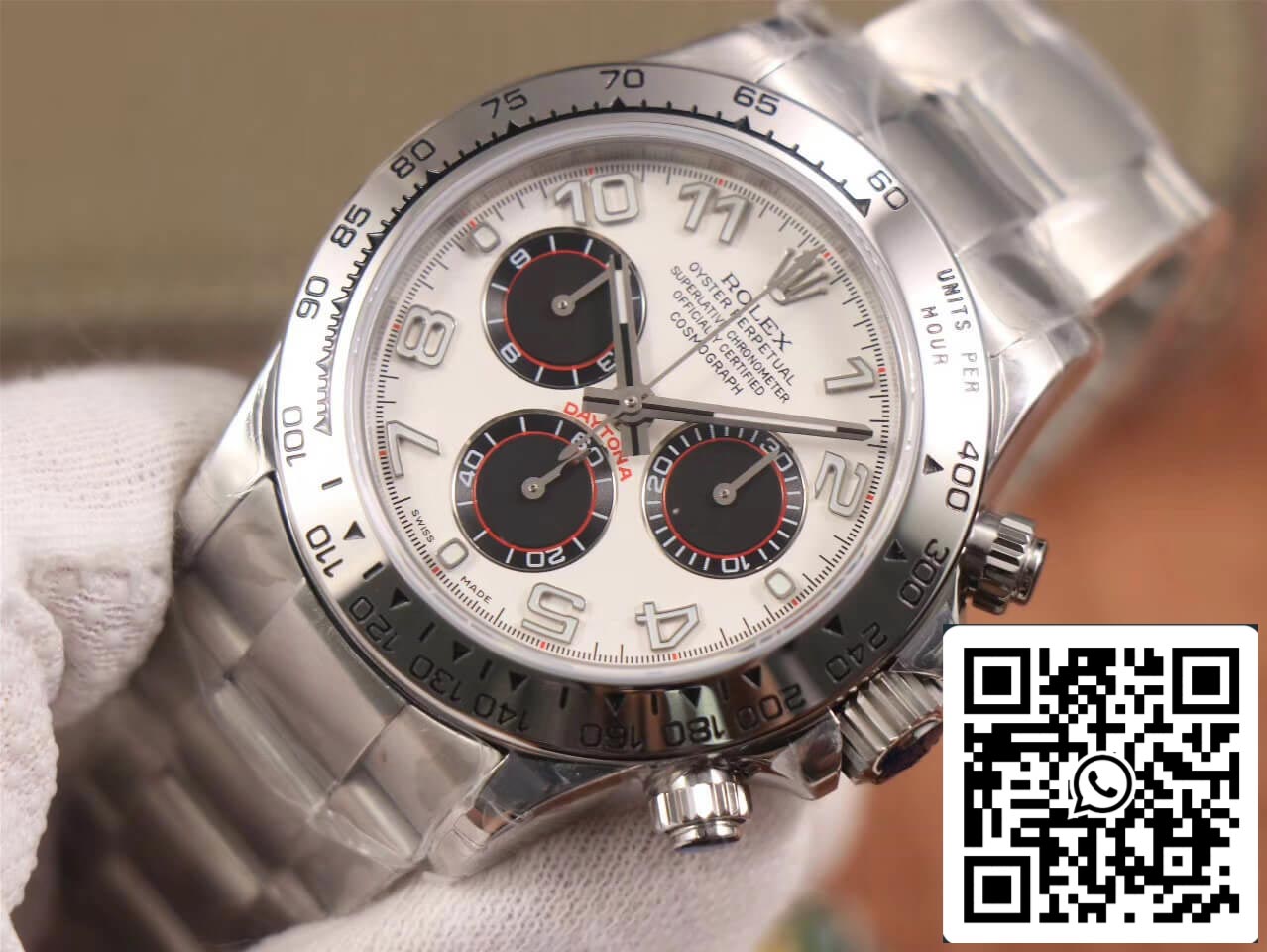 Rolex Daytona Cosmograph 116509 1:1 Mejor edición JH Factory Oro blanco de 18 quilates