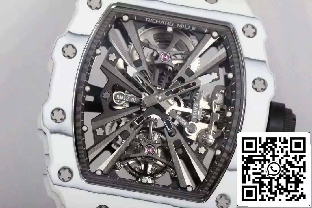 Richard Mille RM12-01 Tourbillon 1:1 Mejor edición RM Factory Correa de caucho negra