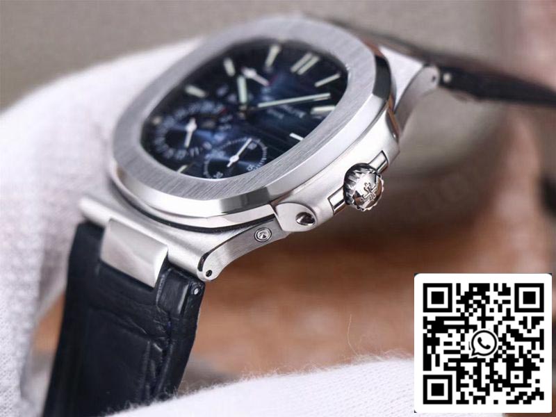 Patek Philippe Nautilus 5712/1A-001 1:1 Mejor edición PF Factory Esfera azul Correa de cuero Movimiento suizo