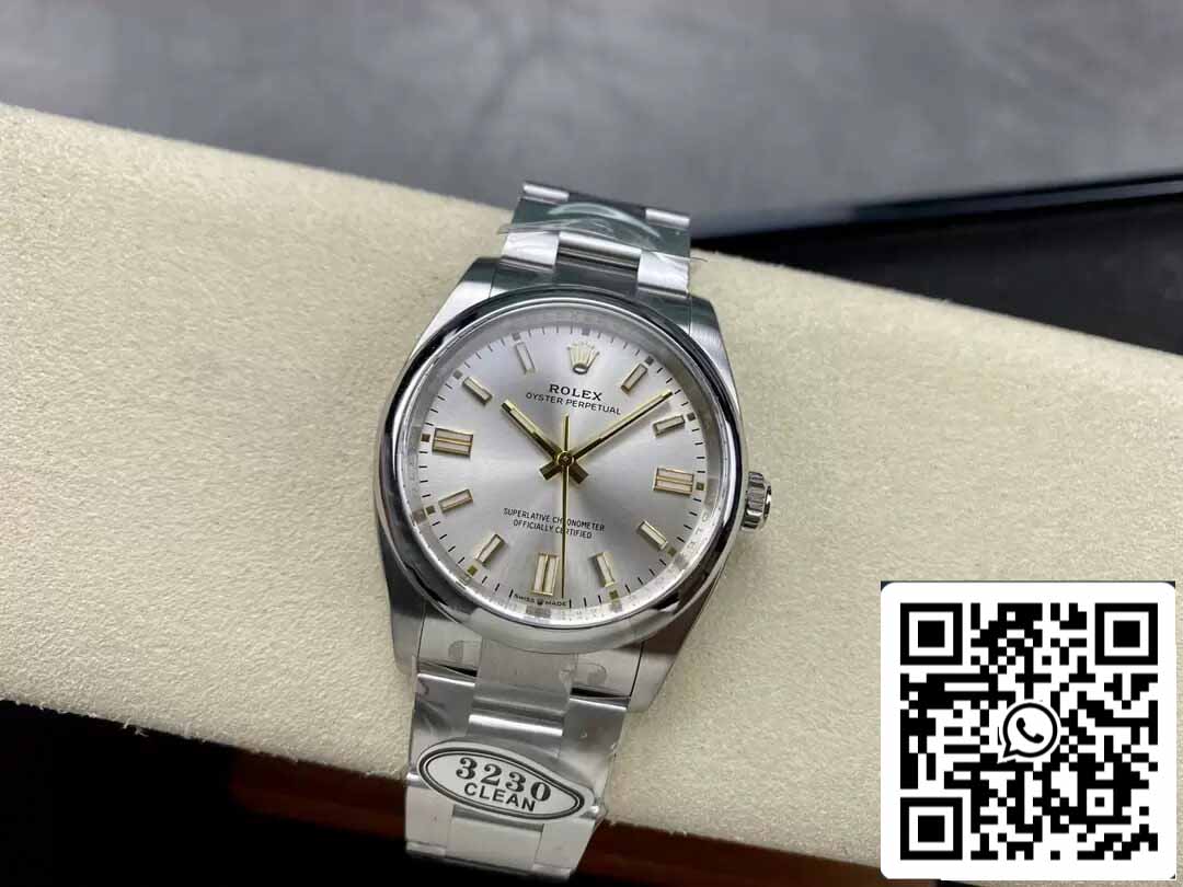 Rolex Oyster Perpetual M126000-0001 36MM 1:1 Best Edition Quadrante argento fabbrica pulita