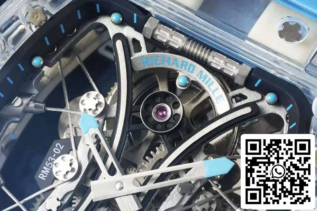 Richard Mille RM053-02 Tourbillon 1:1 Mejor edición RM Factory Correa de caucho azul