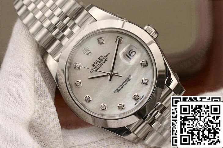 Rolex Datejust M126300 1:1 Best Edition EW Factory White Fritillary Dial