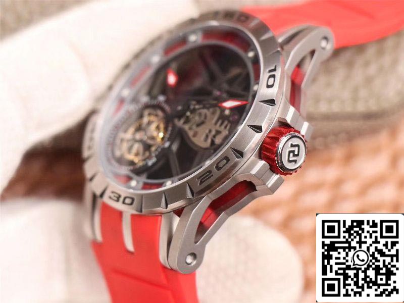 Roger Dubuis Excalibur Spider RDDBEX0572 Hollow Flight Tourbillon 1:1 Mejor Edición JB Factory Correa Roja Suiza RD505SQ